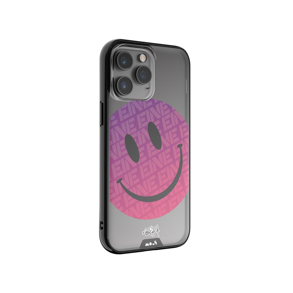Clear Transparent iPhone Case Ben Eine Pink Smiley MagSafe Wireless Charging | iPhone 14 Pro Max,iPhone 14 Pro,iPhone 15 Pro,iPhone 15 Pro Max