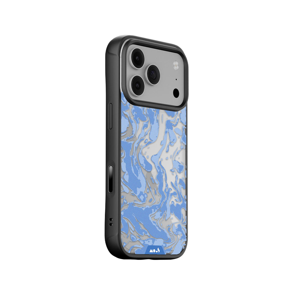 Sky Blue Protective Phone Case - Marbled