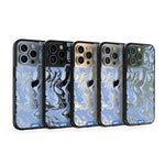 Clear Protective Phone Case Transparent Qi Wireless Charging Marbled Sky Blue Design | iPhone 13 Pro Max,iPhone 13 Pro